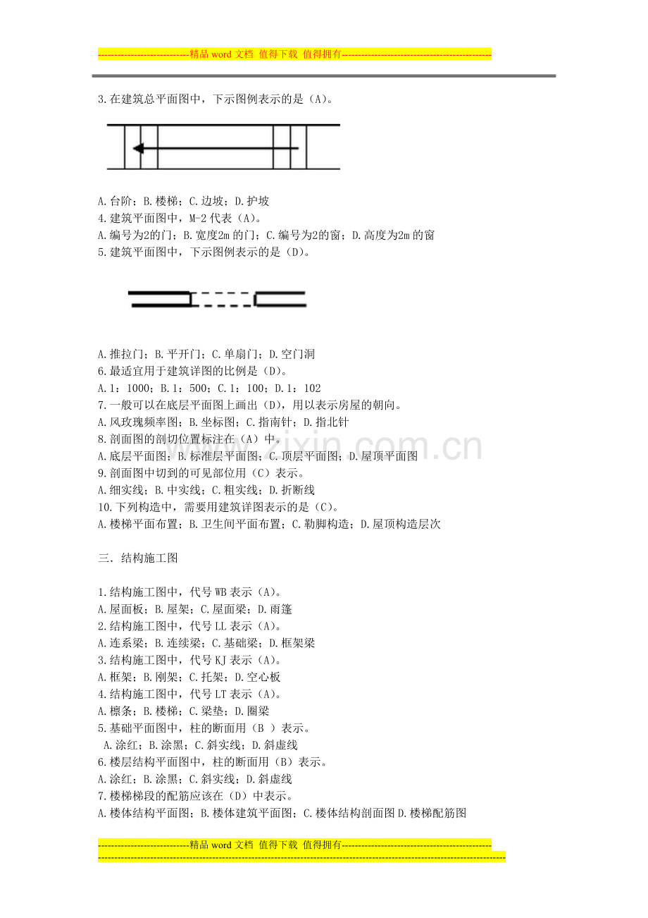 2014年土建施工员专业岗位人员练习题.doc_第2页