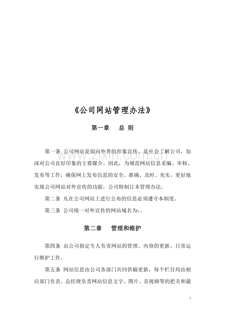 公司网站管理办法.doc_第1页