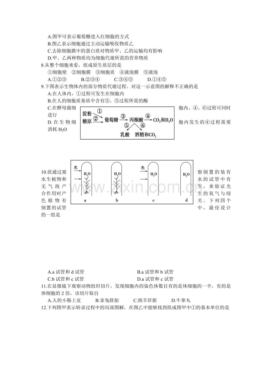 江苏省涟水县2015-2016学年高二生物下册学业水平测试题9.doc_第2页