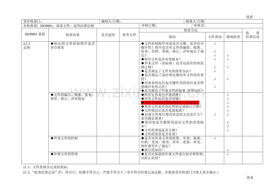 质量管理体系审核通用检查表.doc_第2页