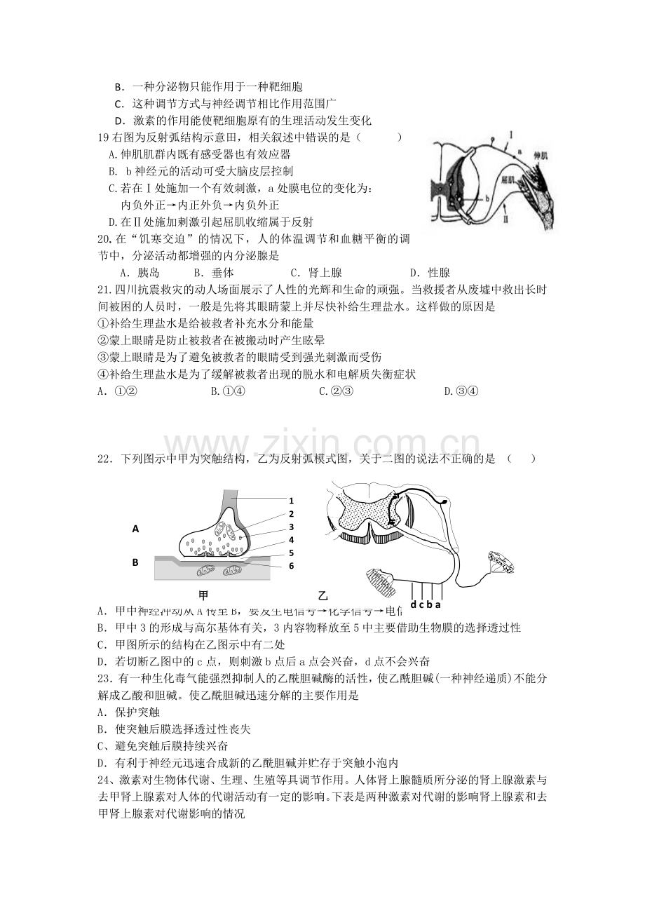 高二生物上册8月月考试题.doc_第3页