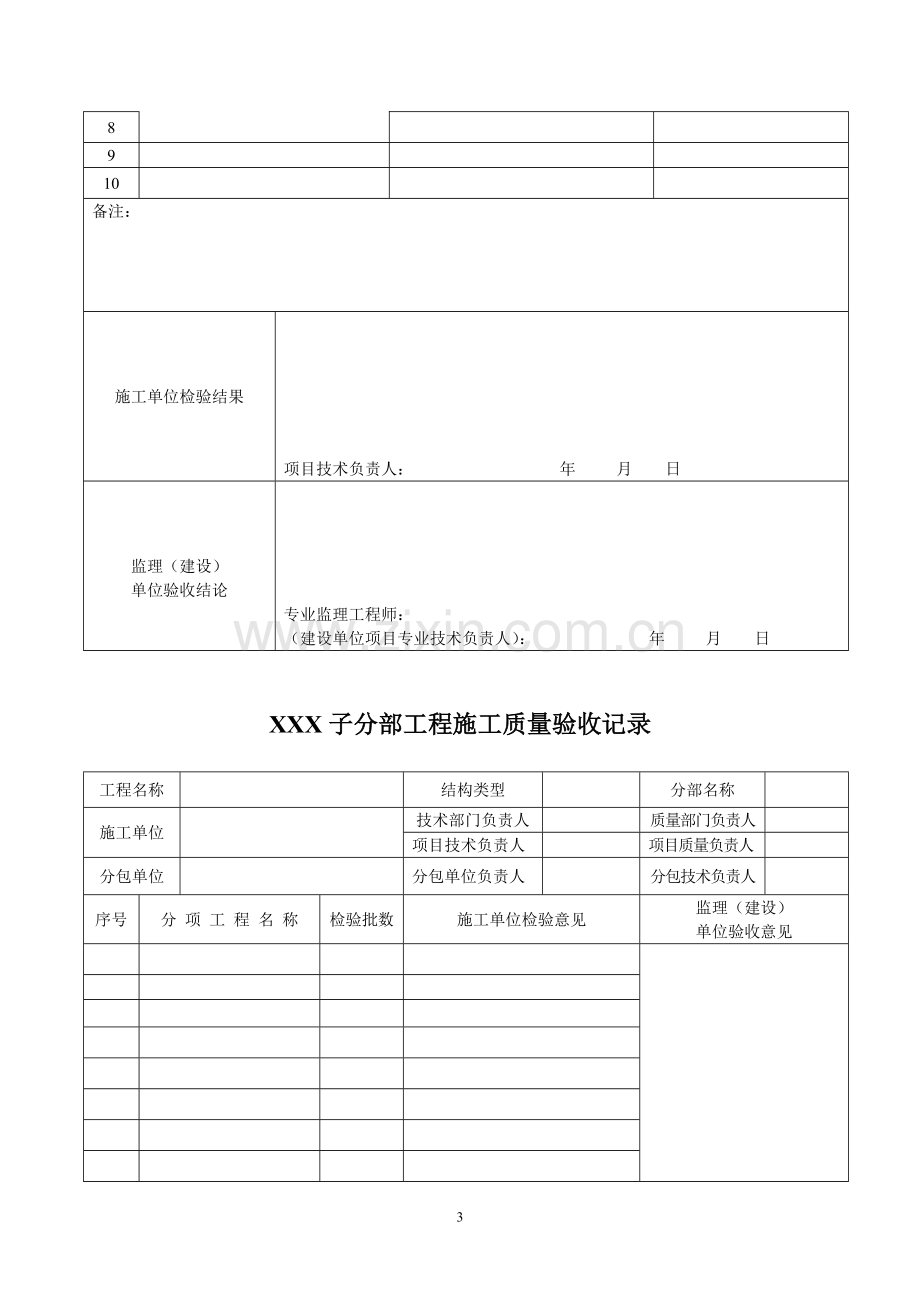 新版市政工程施工与质量验收规范表格[1].doc_第3页