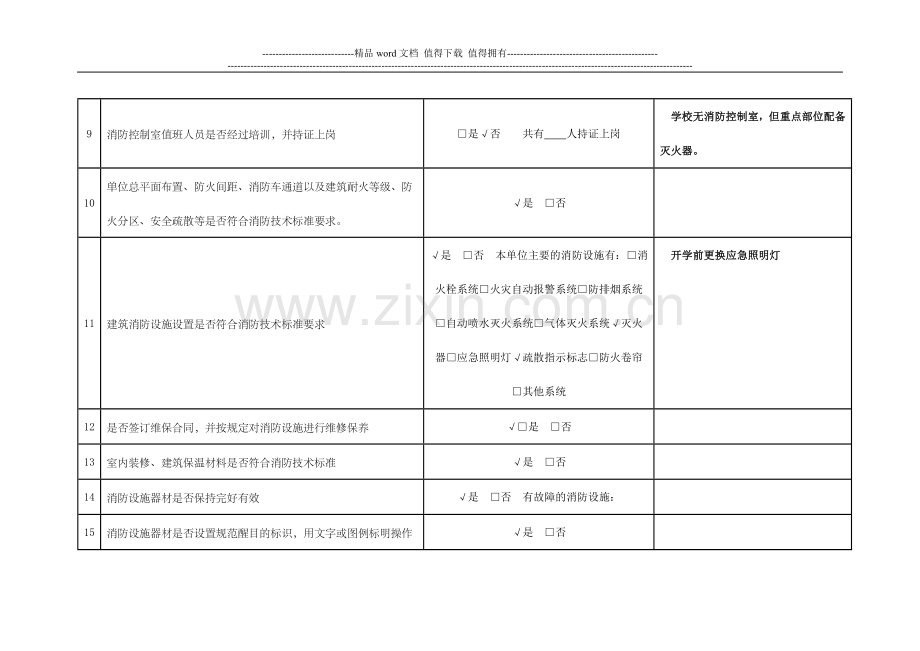 育英小学消防安全自查自改记录表.doc_第2页