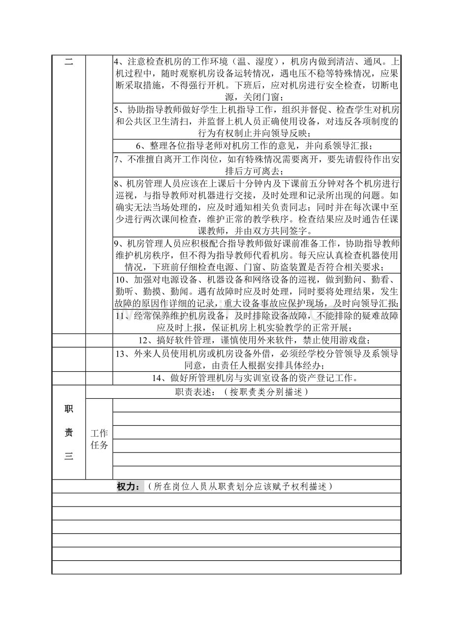 计算机科学系机房管理员岗位说明书.doc_第2页