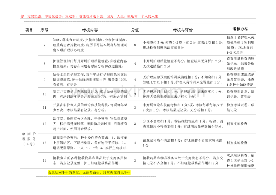 一级医院护理工作考核标准..doc_第2页