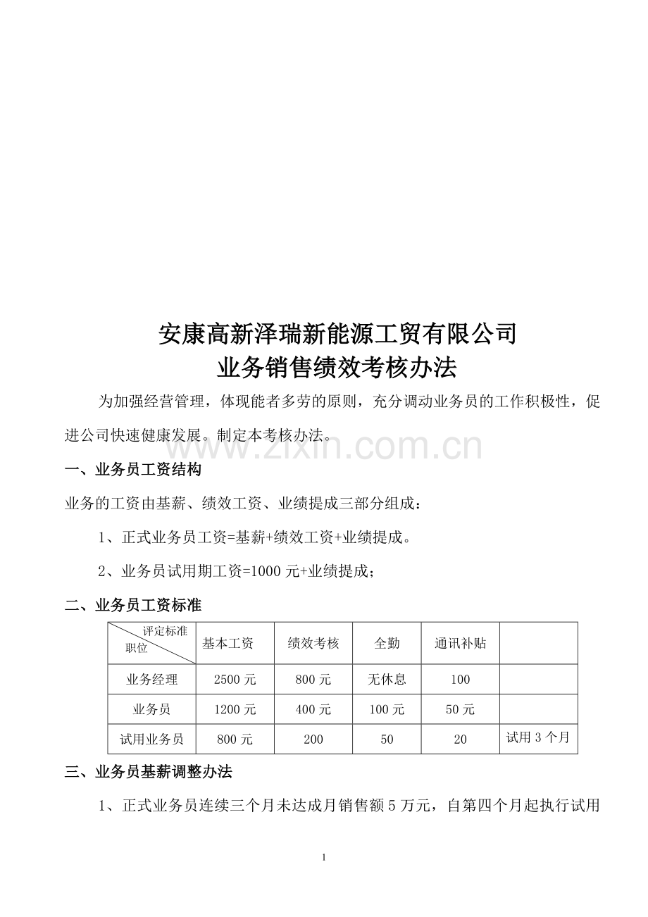 业务员绩效考核办法[修改版].doc_第1页