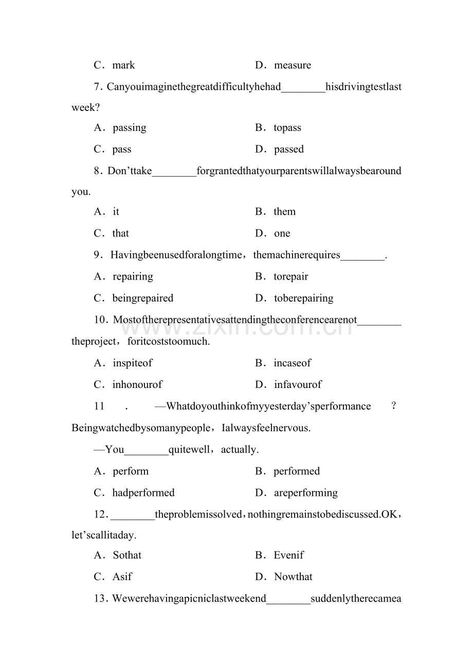 高三英语课时能力复习检测题13.doc_第2页