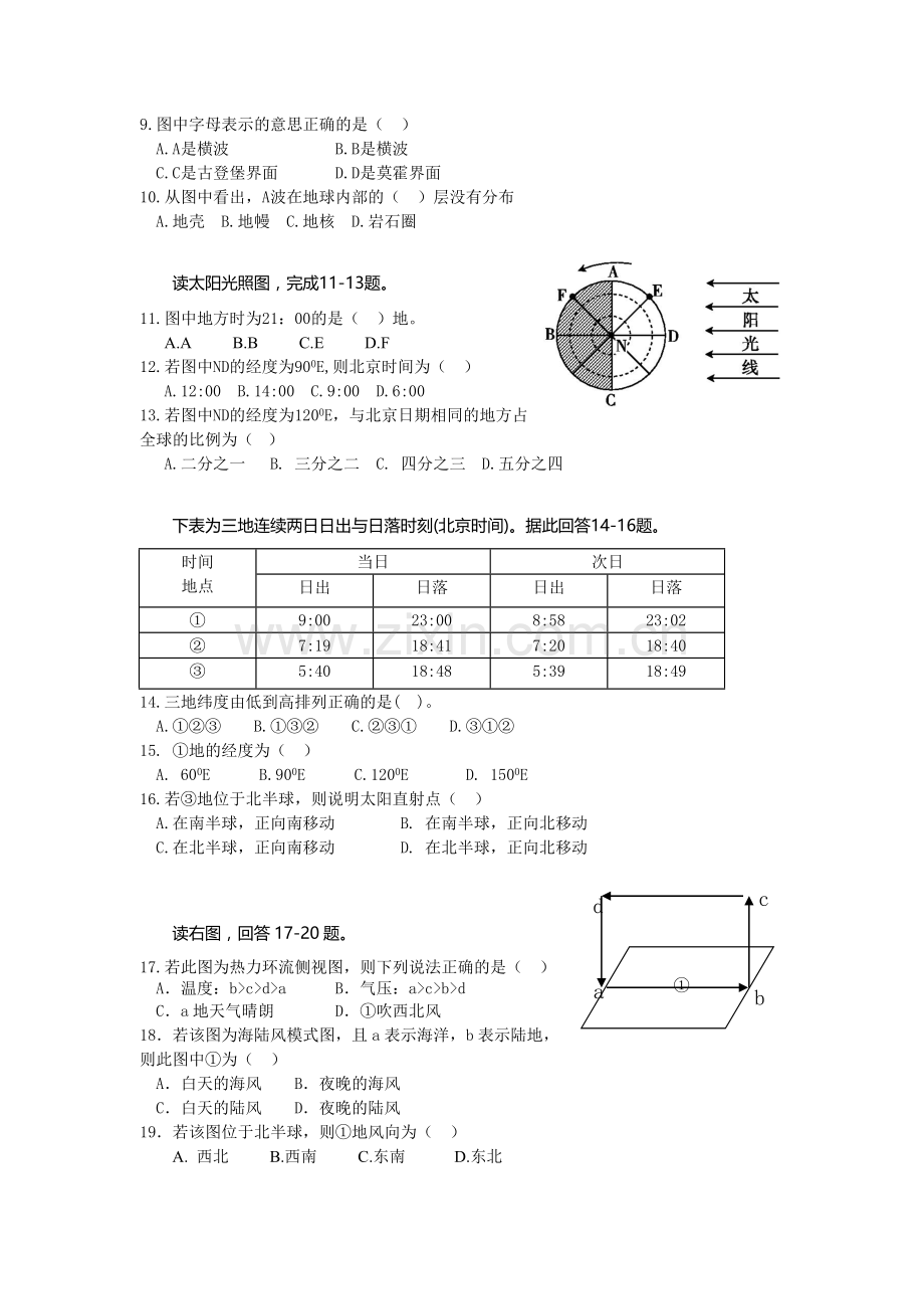 贵州省清镇市2016届高三地理上册第一次月考试题.doc_第2页