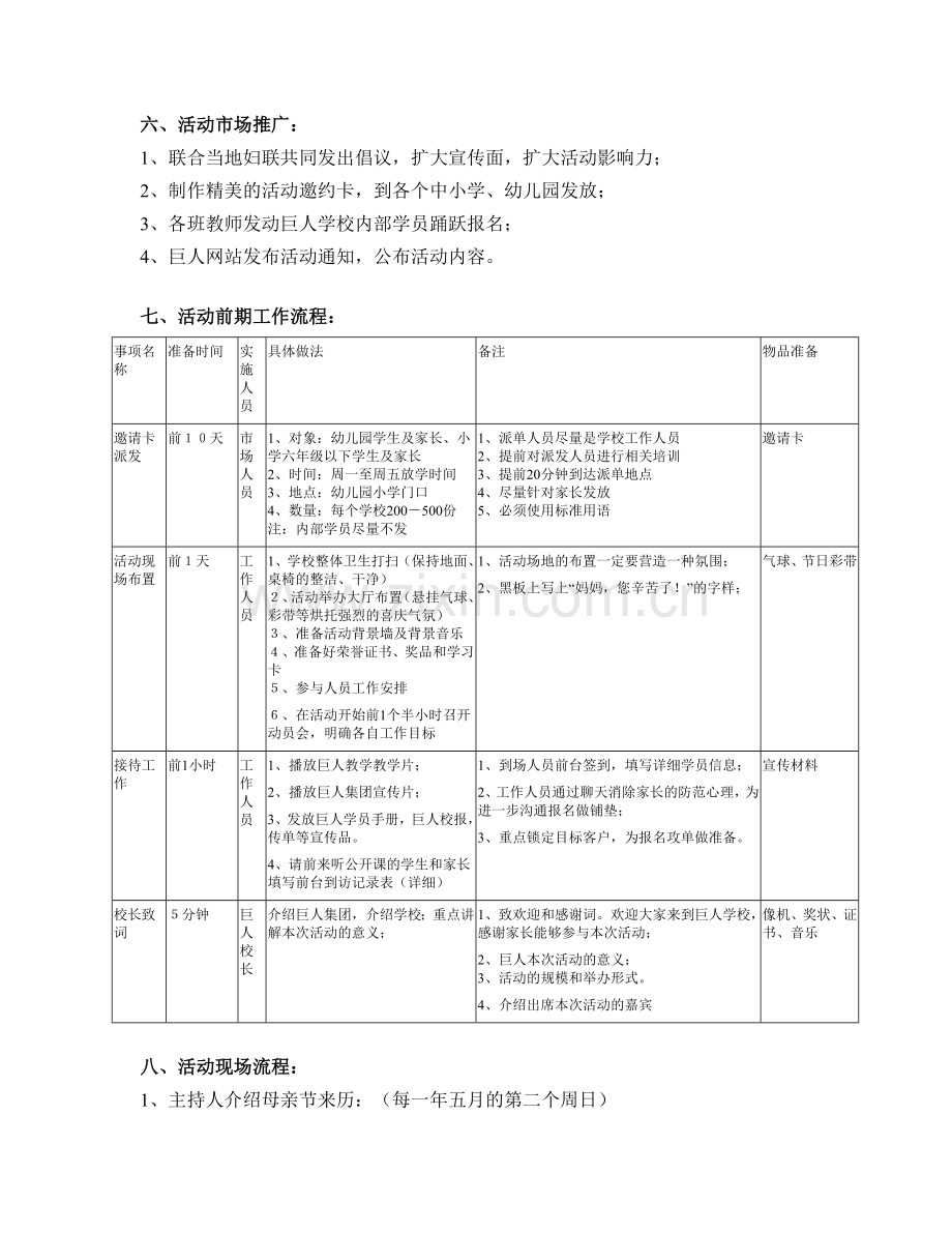 培训学校母亲节感恩活动方案.doc_第2页