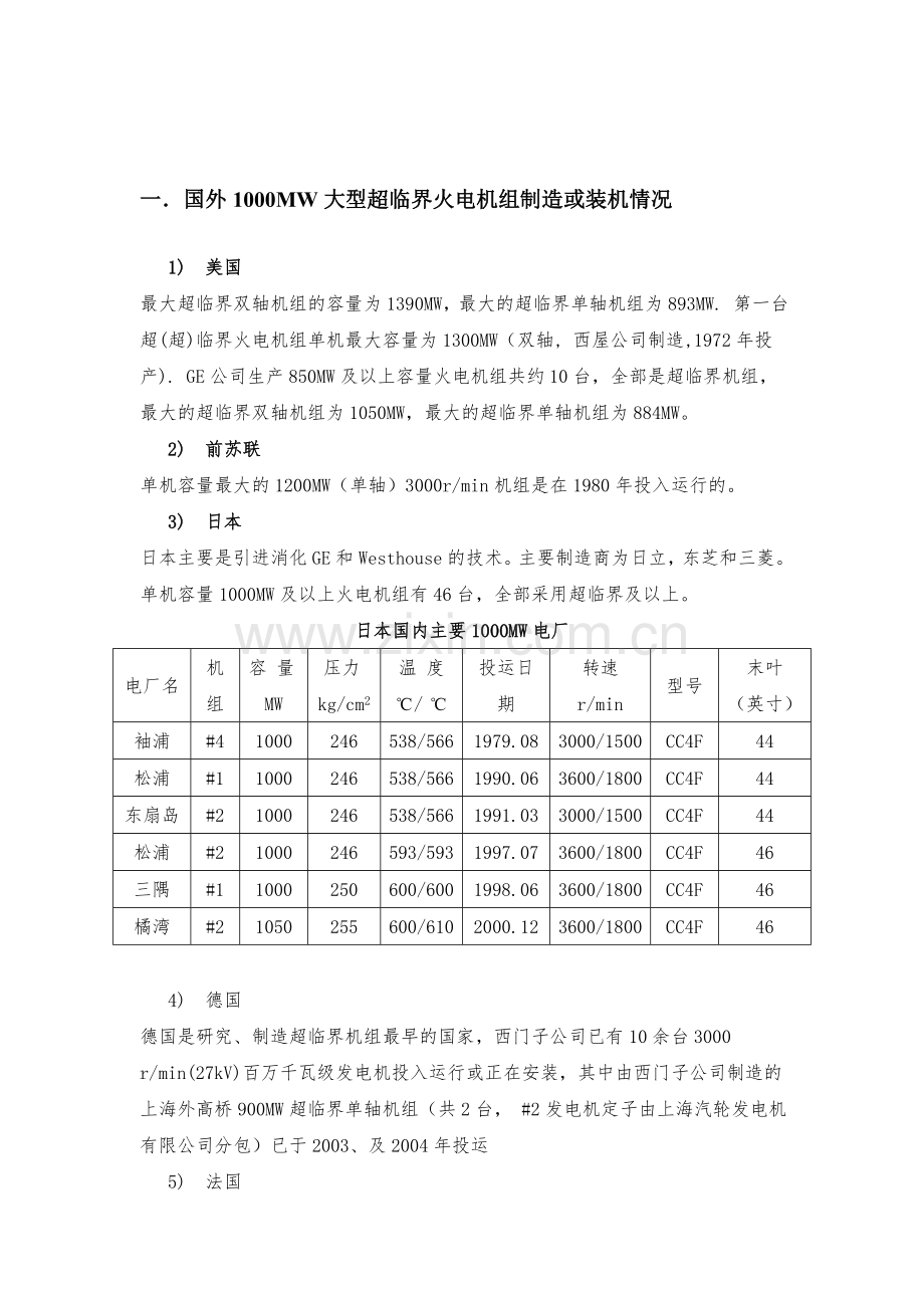 国内外1000MW大型超(超)临界火电机组制造及投运概述.doc_第2页