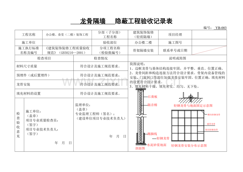 轻钢龙骨隔墙隐蔽.doc_第3页