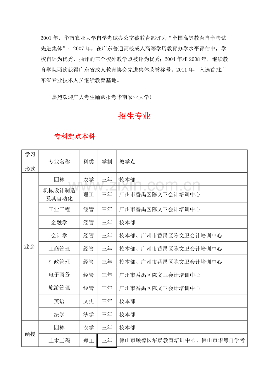 华南农业大学成人高等教育2011年招生简章.doc_第3页