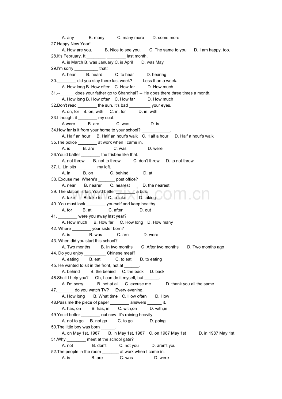 七年级英语下册选择填空检测3.doc_第2页