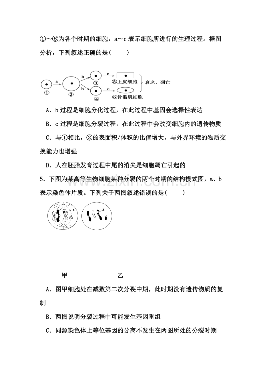 四川省雅安市2015-2016学年高一生物下册期中试题.doc_第2页