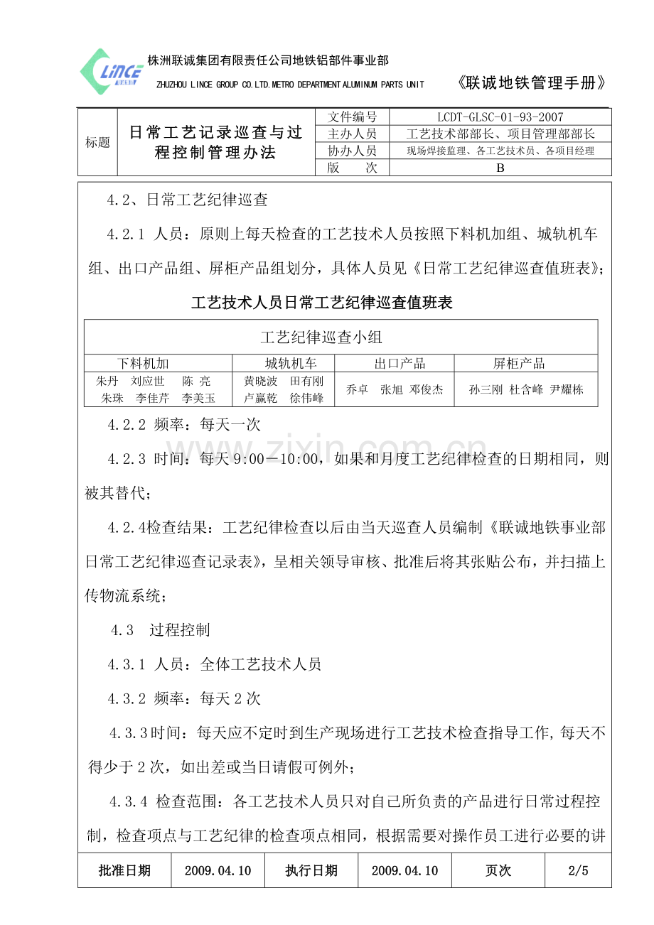 日常工艺纪律表巡查与过程控制管理办法.doc_第2页