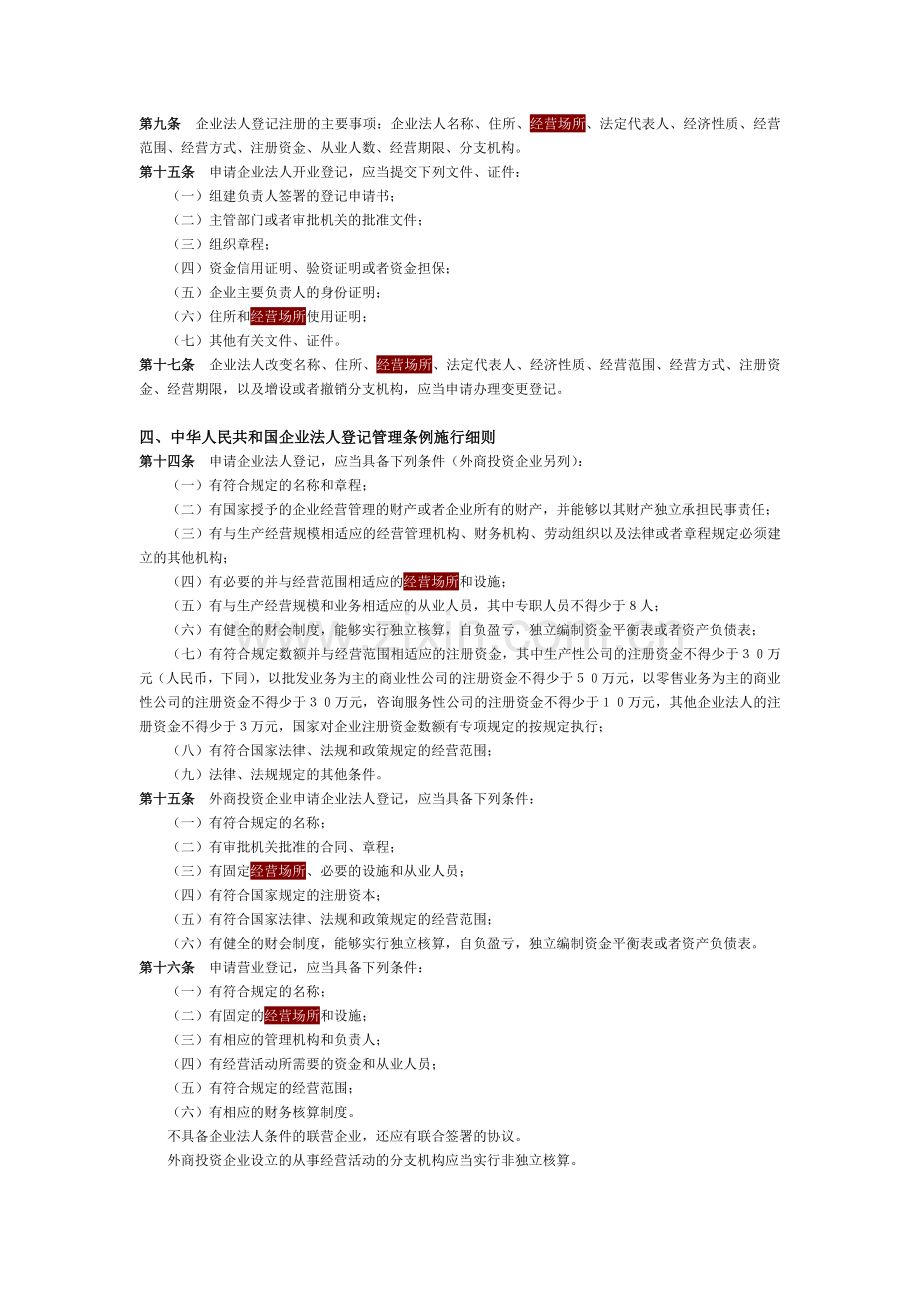 法律法规中有关经营场所的规定.doc_第2页