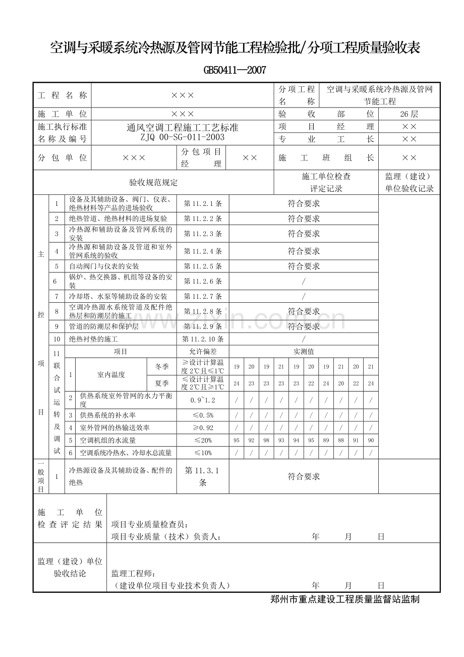 通风空调工程申报节能验收资料模板.doc_第2页