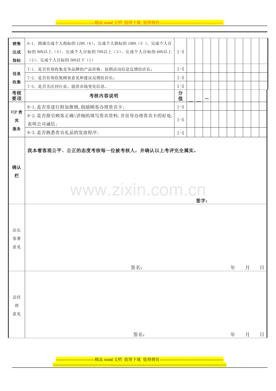 店员的绩效考核表.doc_第2页