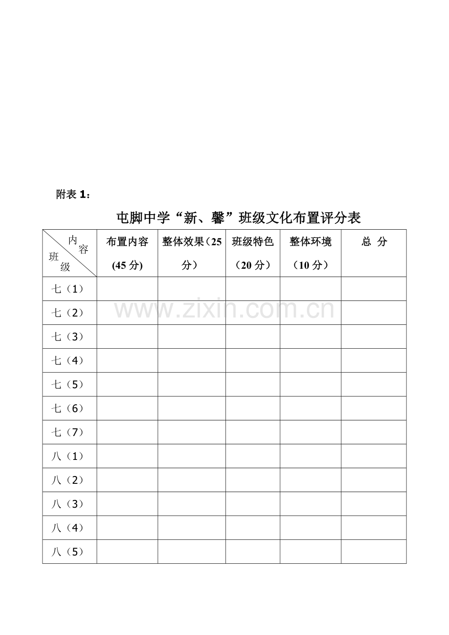 2012中学班级文化布置评比方案.doc_第3页