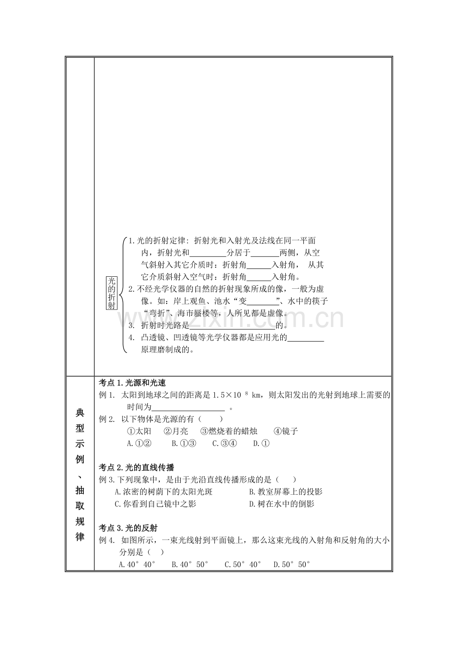 第2章《光现象》单元复习学案(人教新课标版物理八年级上).doc_第2页