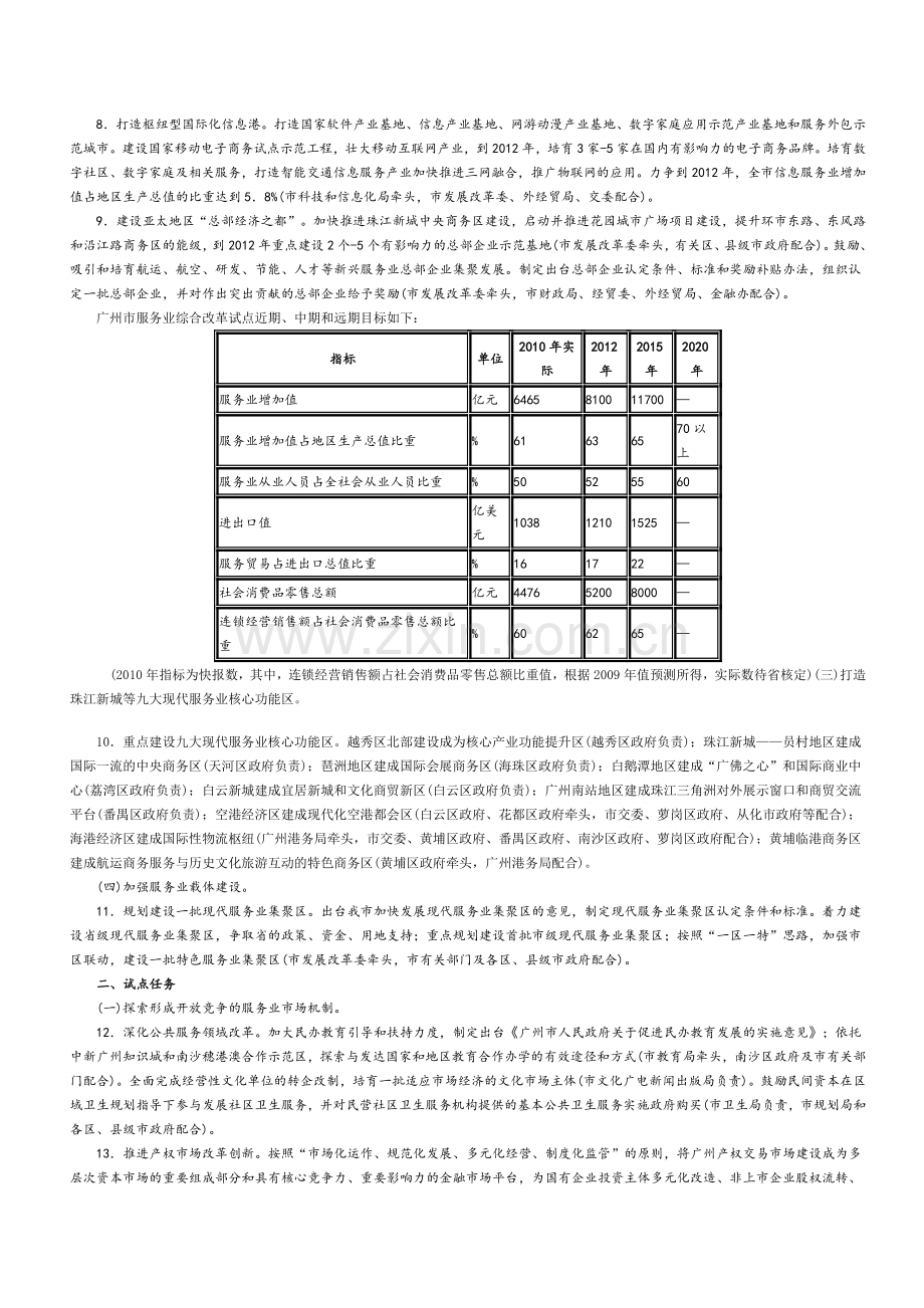 广州市开展国家服务业综合改革试点实施方案.doc_第2页