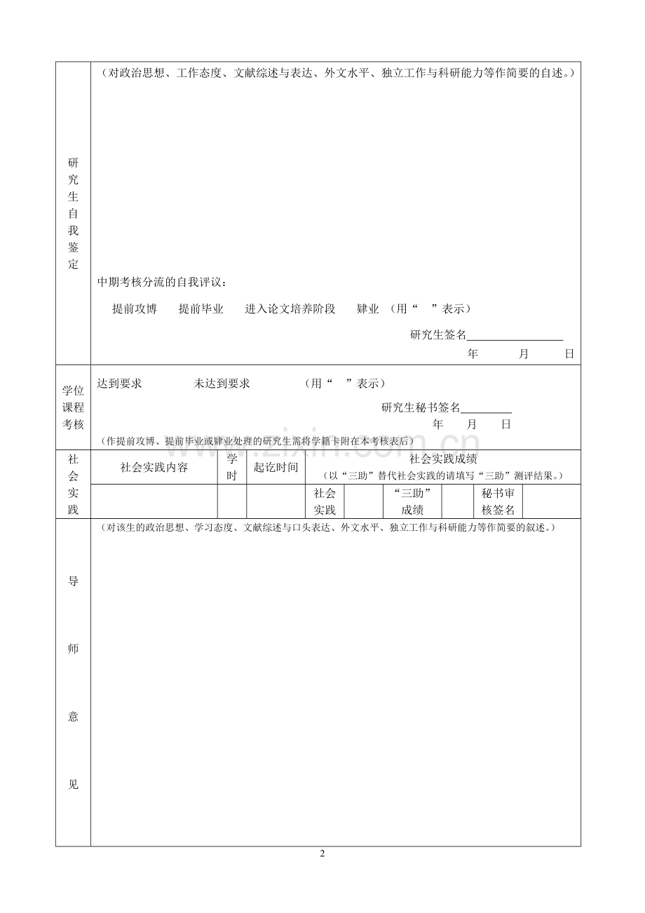 厦门大学硕士研究生中期考核表..doc_第2页