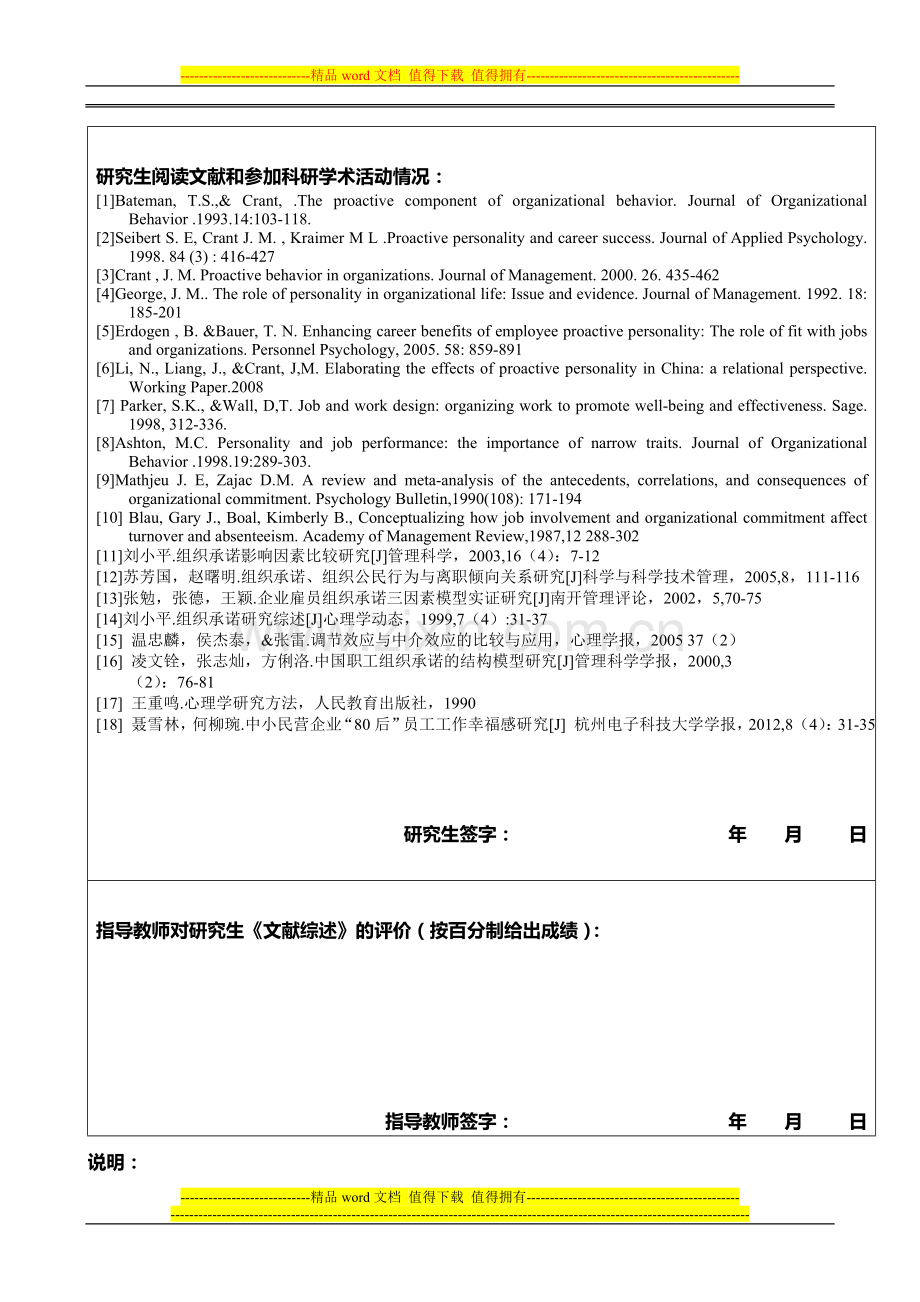 样例研究生《文献综述》考核表..doc_第2页