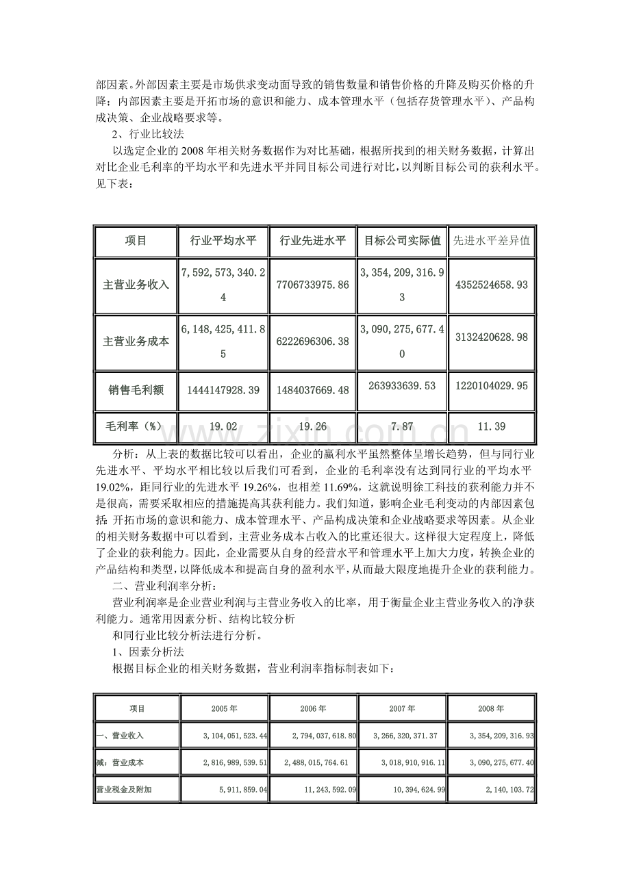 徐工科技2008年末获利能力分析报告.doc_第2页