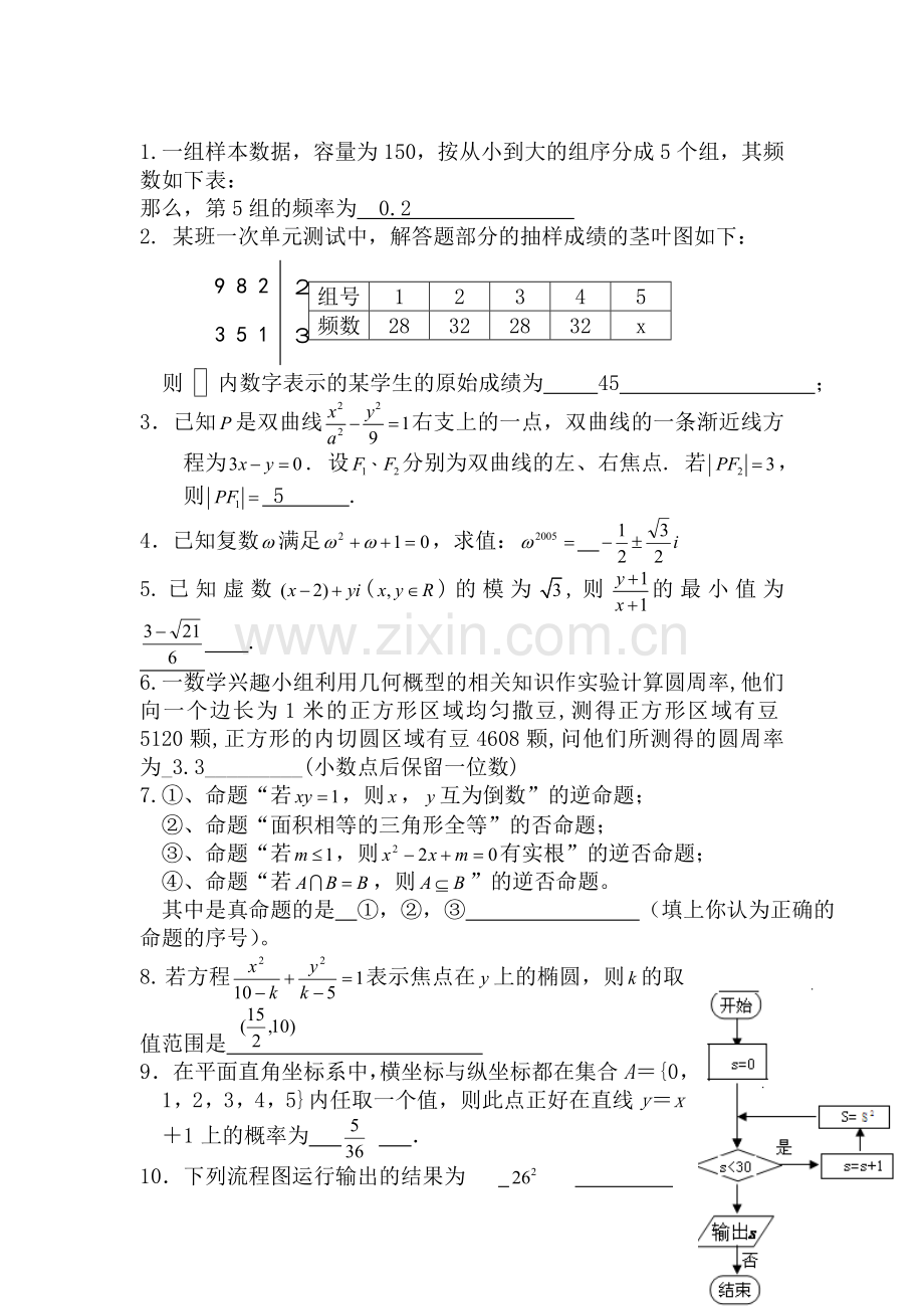 高二数学下册填空题专练题20.doc_第1页