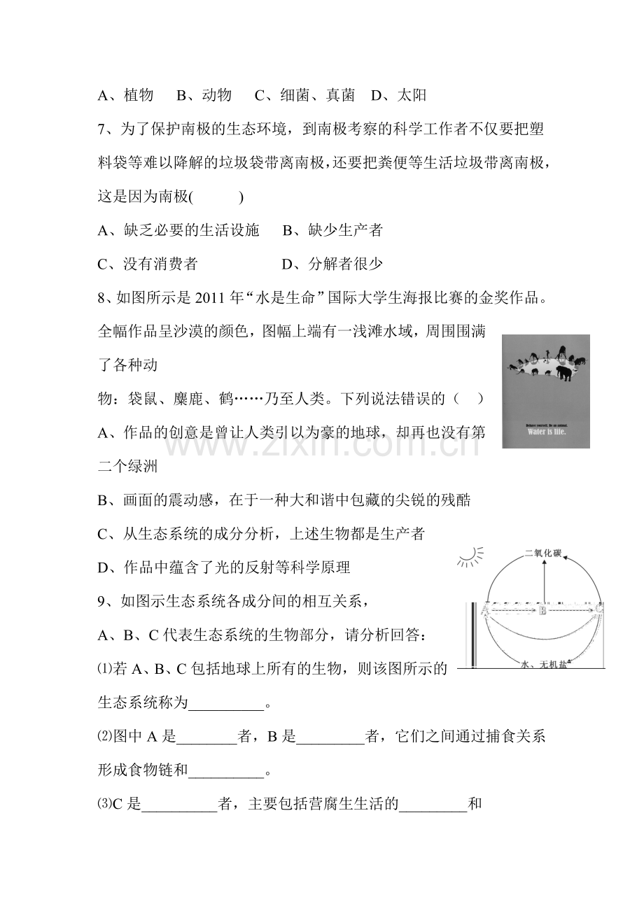 生物与环境组成生态系统同步检测3.doc_第2页