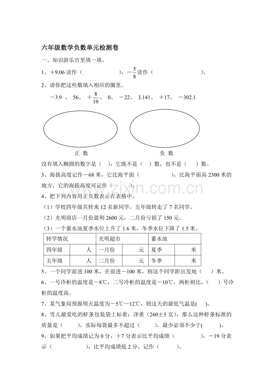 2017届六年级数学下册单元测试题13.doc_第1页