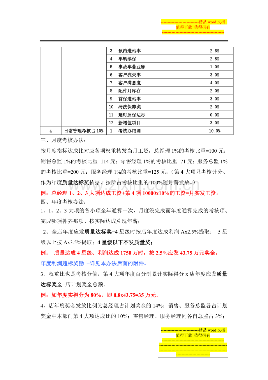 五洲集团五洲商务4S店2011年度考核办法2..doc_第2页