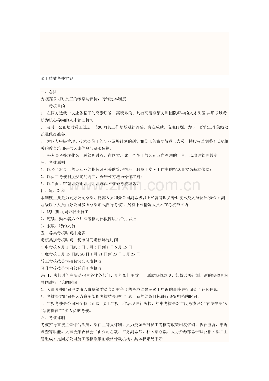 同方公司员工绩效考核方案..doc_第1页