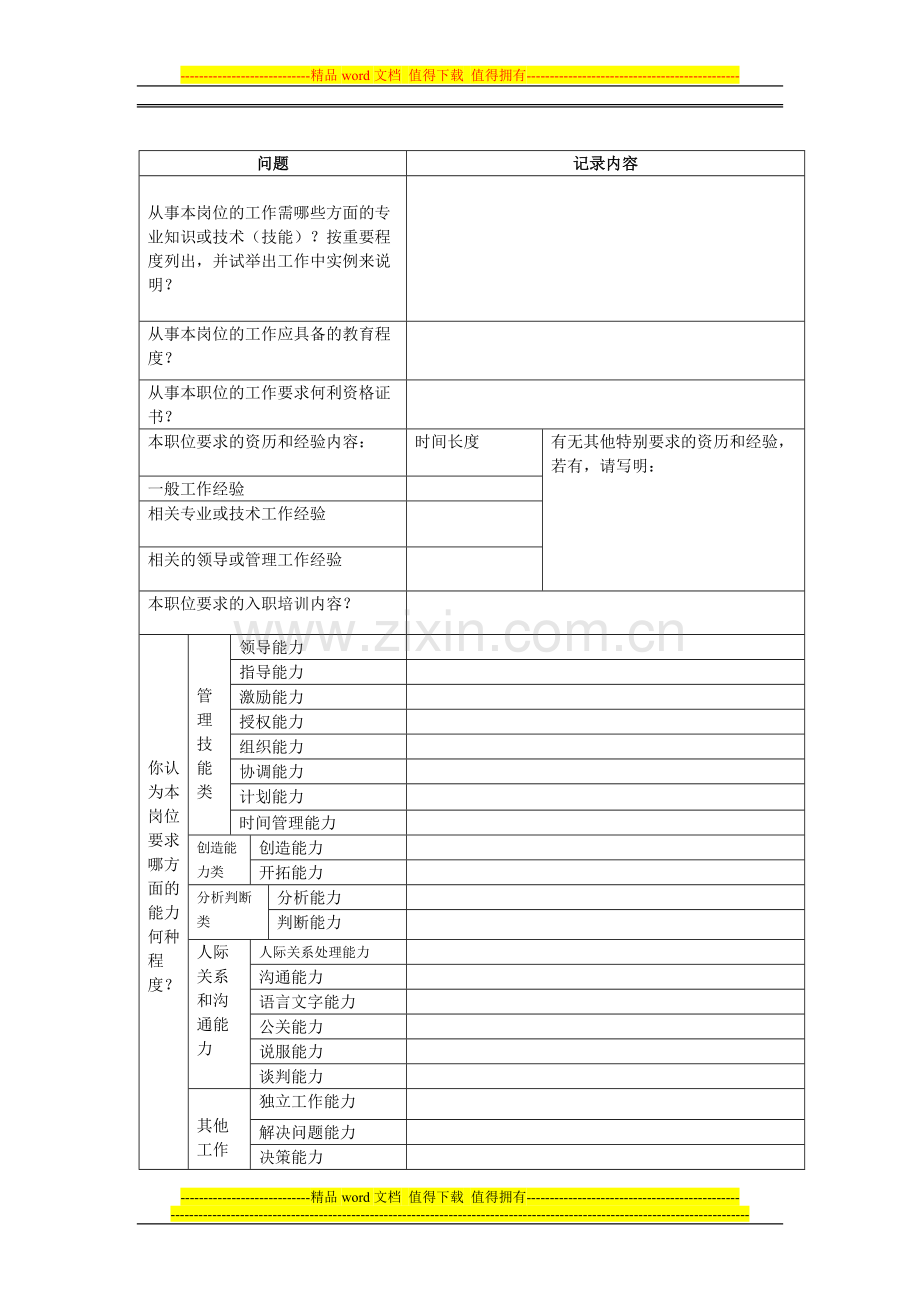 表单：岗位评价结构化访谈提纲及记录表.doc_第3页