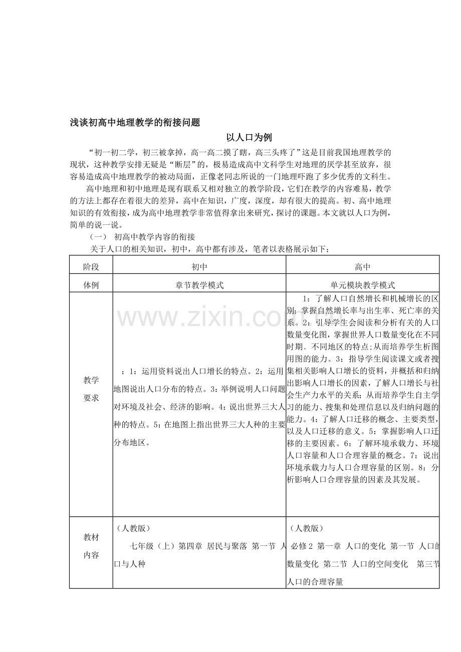 浅谈初高中地理教学的衔接问题1.doc_第1页