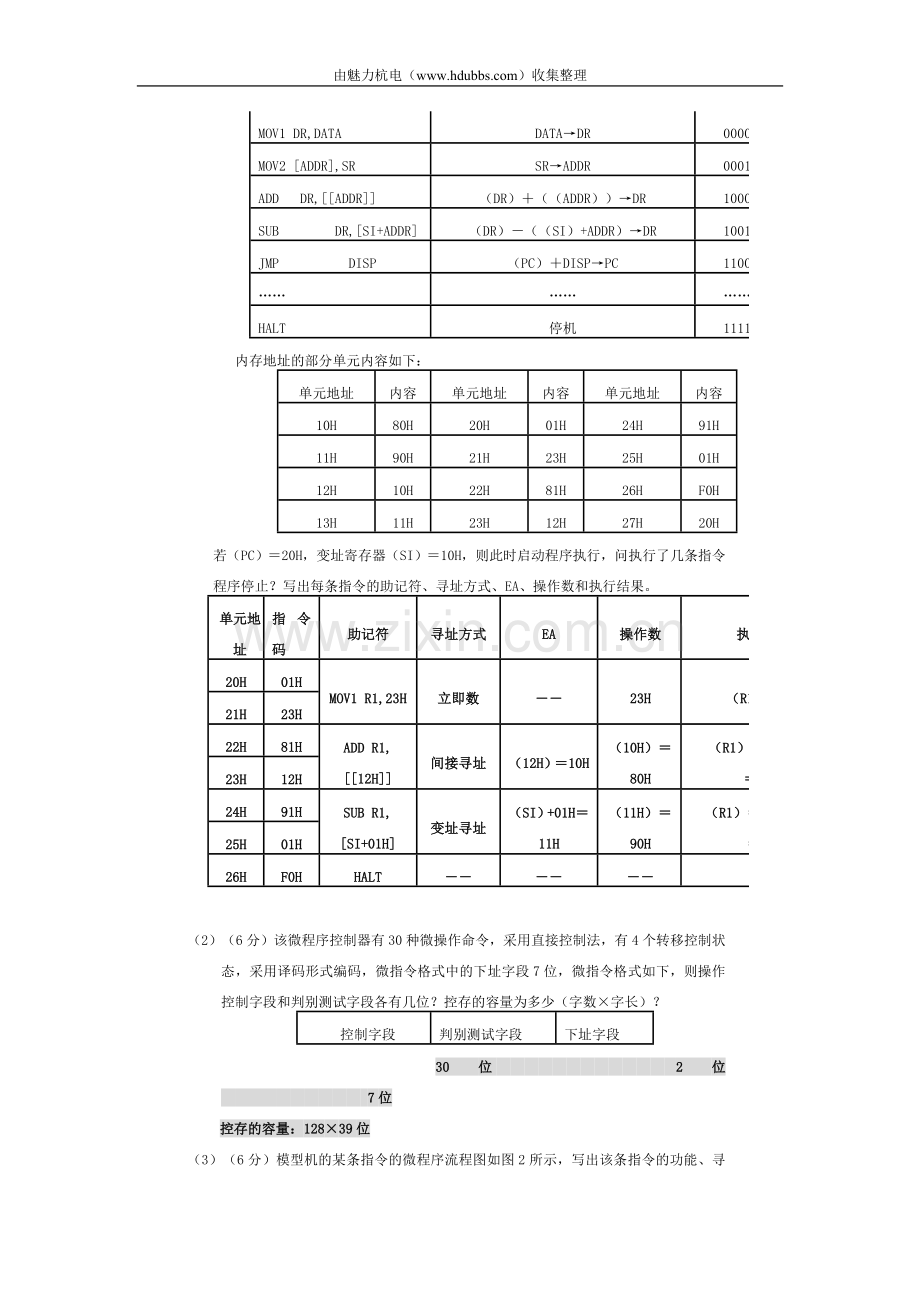 计算机组成原理组成样卷B卷答案.doc_第3页