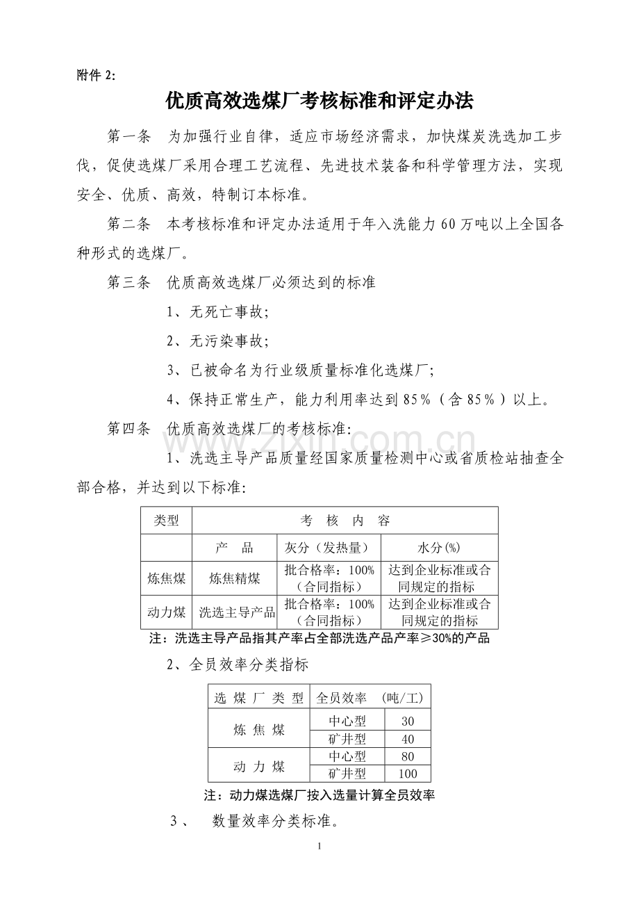 2、优质高效选煤厂、选煤厂厂-长考核标准和评定办法.doc_第1页