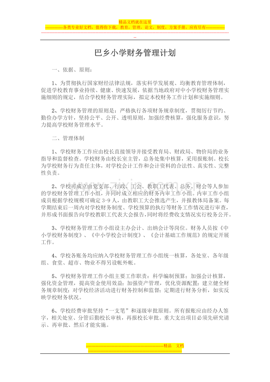 巴乡小学财务管理计划.doc_第1页