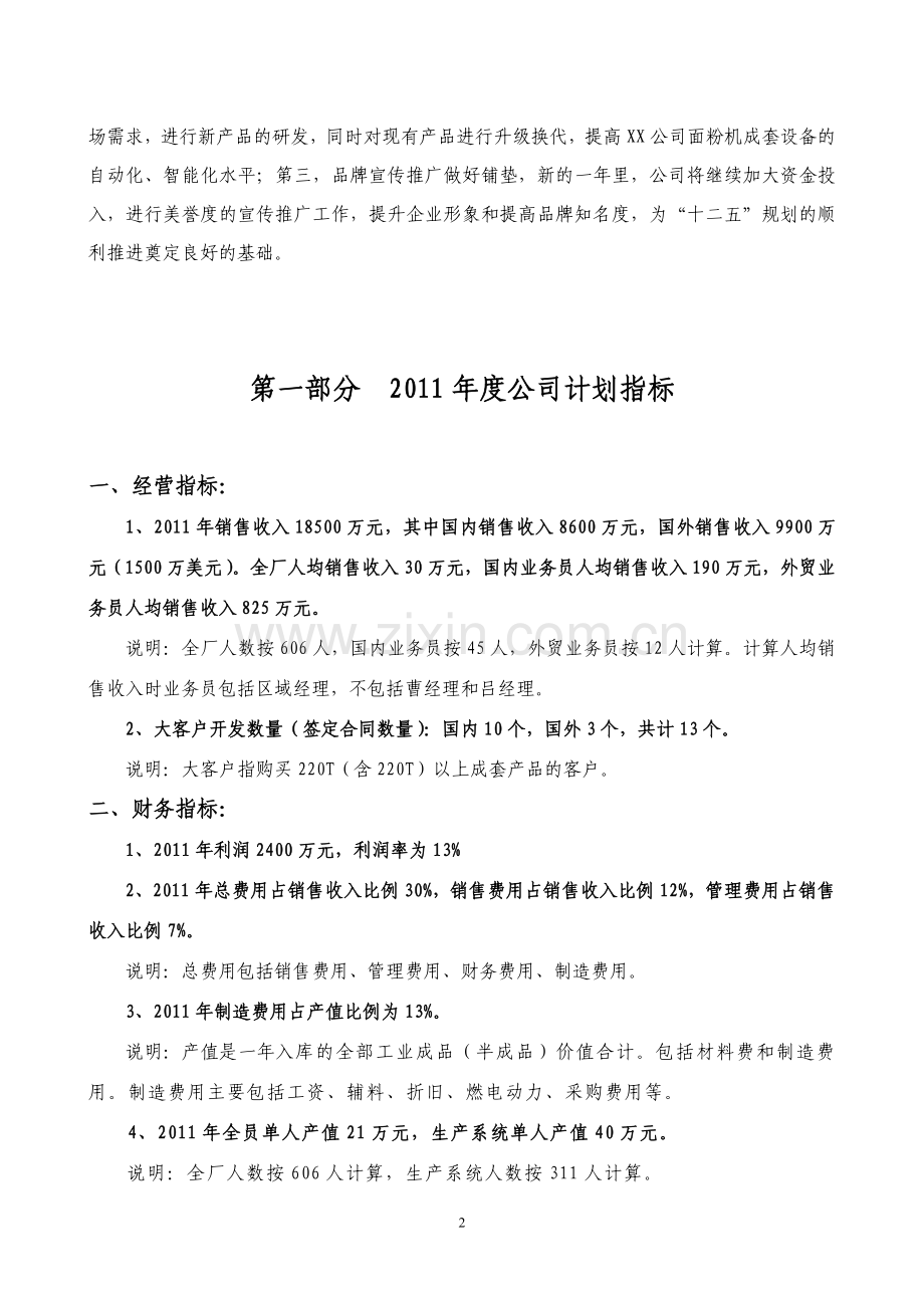 公司年度经营计划书(模板).doc_第2页