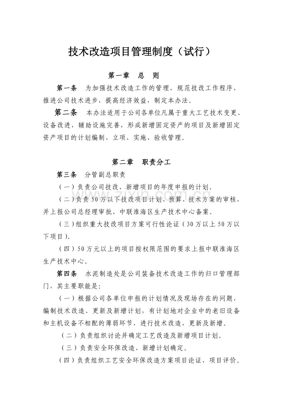 技术改造项目管理制度(试行).doc_第1页