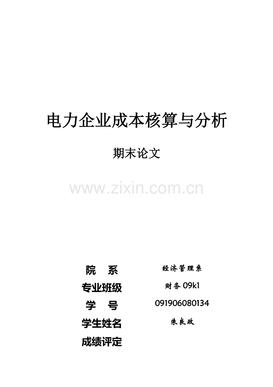 成本核算在电力企业经济管理中的重要性分析.docx_第1页