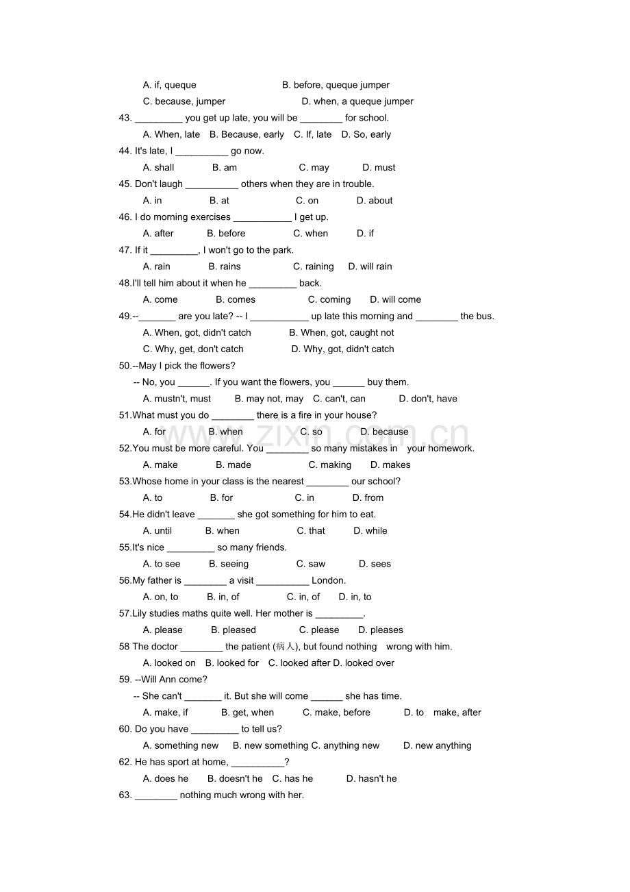 七年级英语下册选择填空检测5.doc_第3页