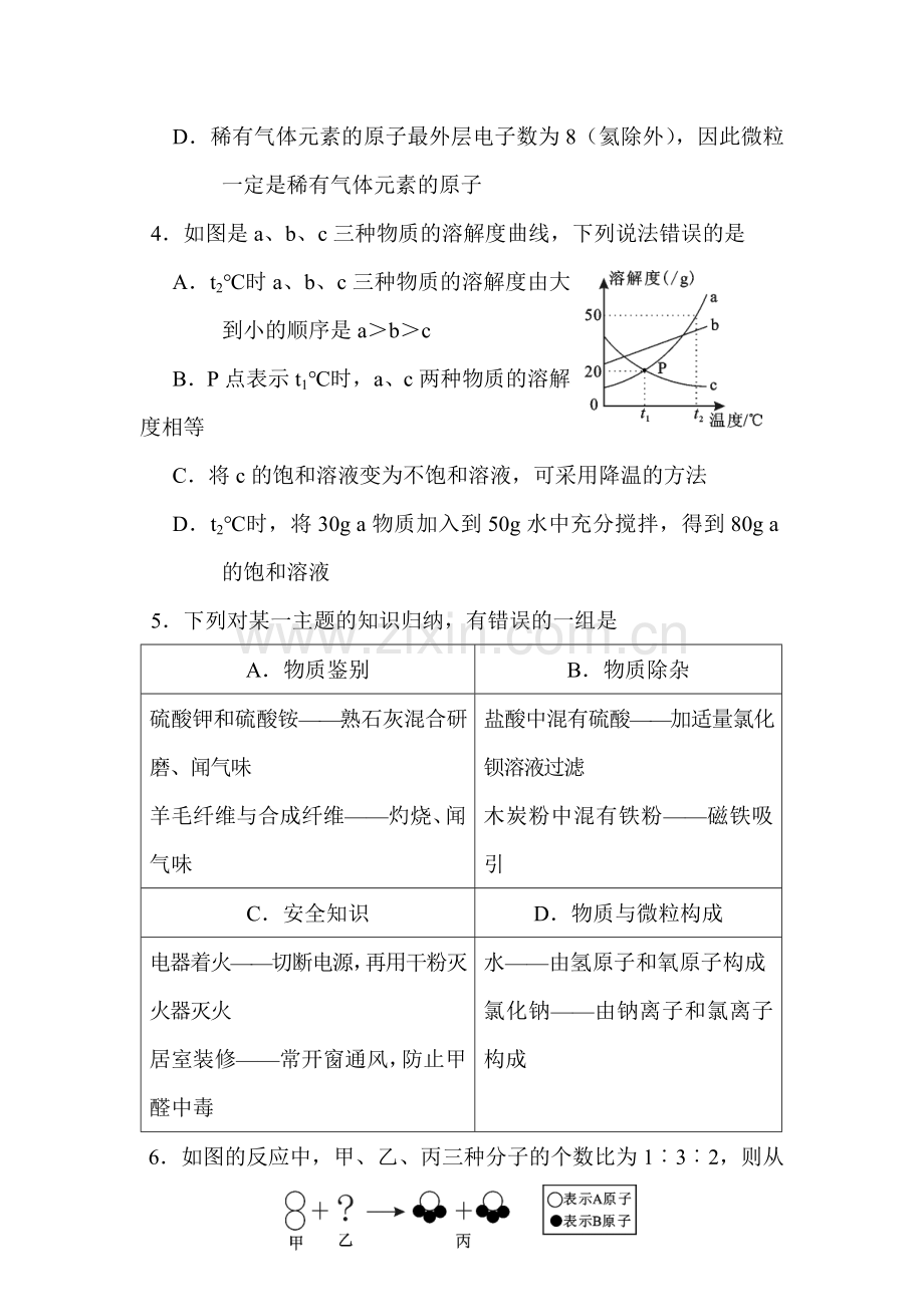 2015年湖北省孝感中考化学试题.doc_第2页