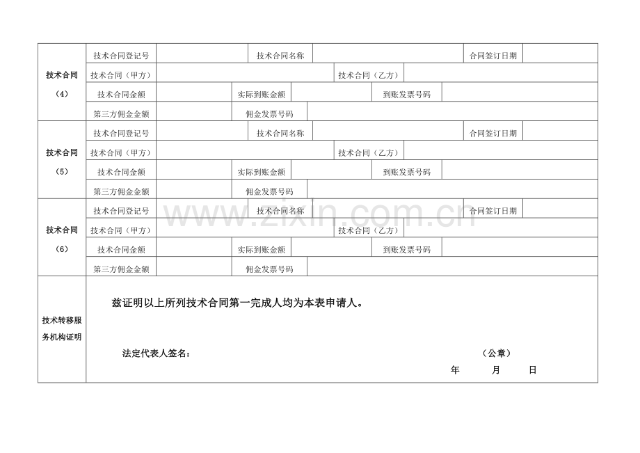 上海市技术转移服务(居转户)技术合同统计表.docx_第2页