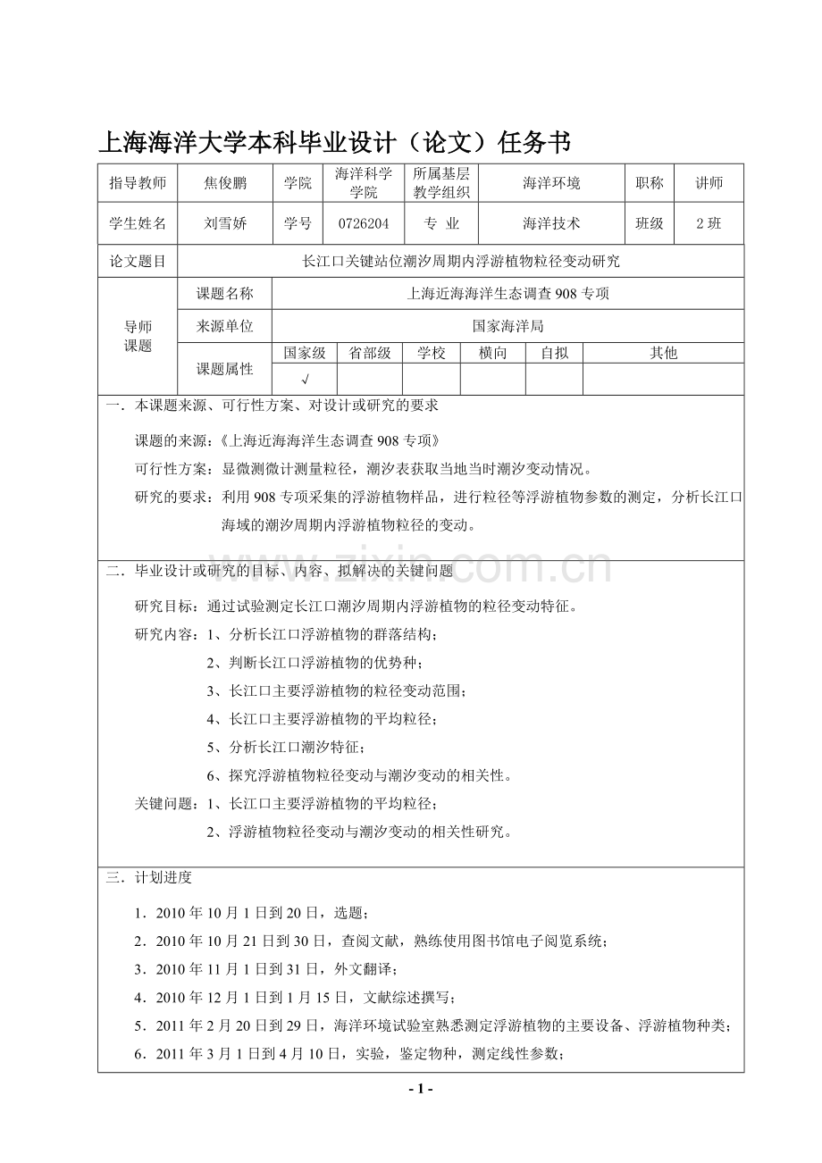 毕业设计(论文)任务书-[2008-12-30].doc_第1页