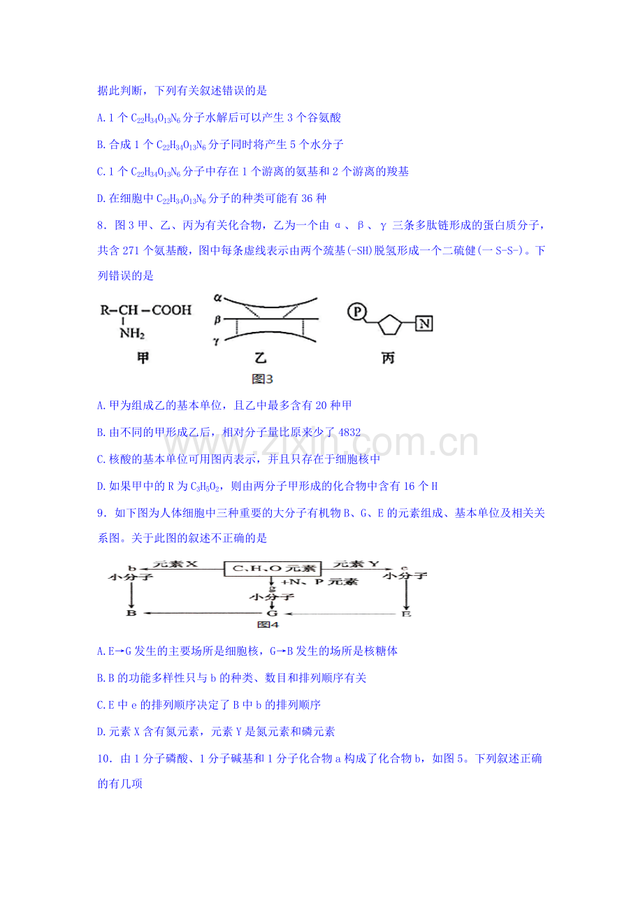 河北枣强中学2015-2016学年高二生物下册期中试题.doc_第3页