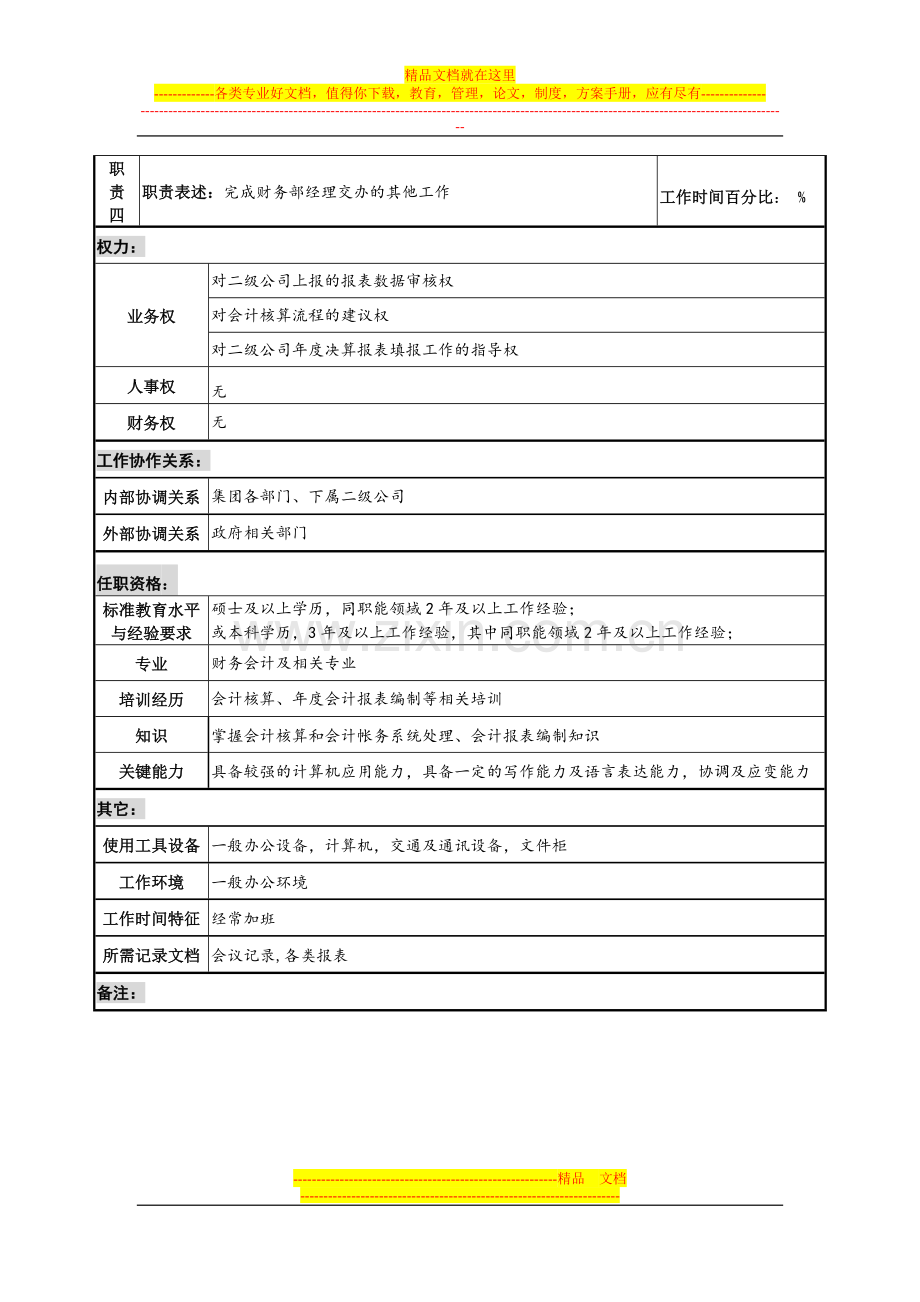 总帐与报表管理岗岗位说明书.docx_第2页