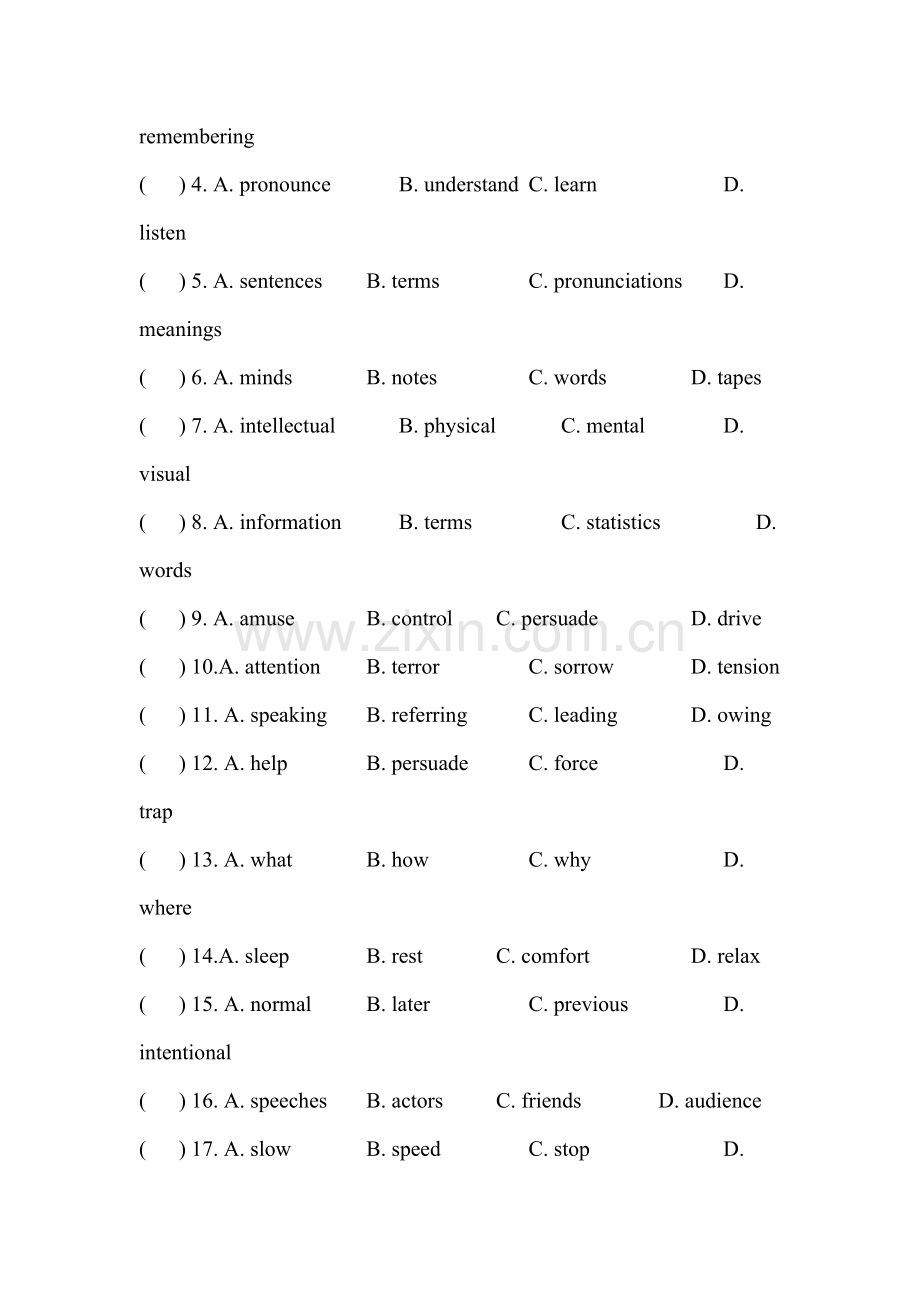 高二英语完形填空复习专项训练18.doc_第3页