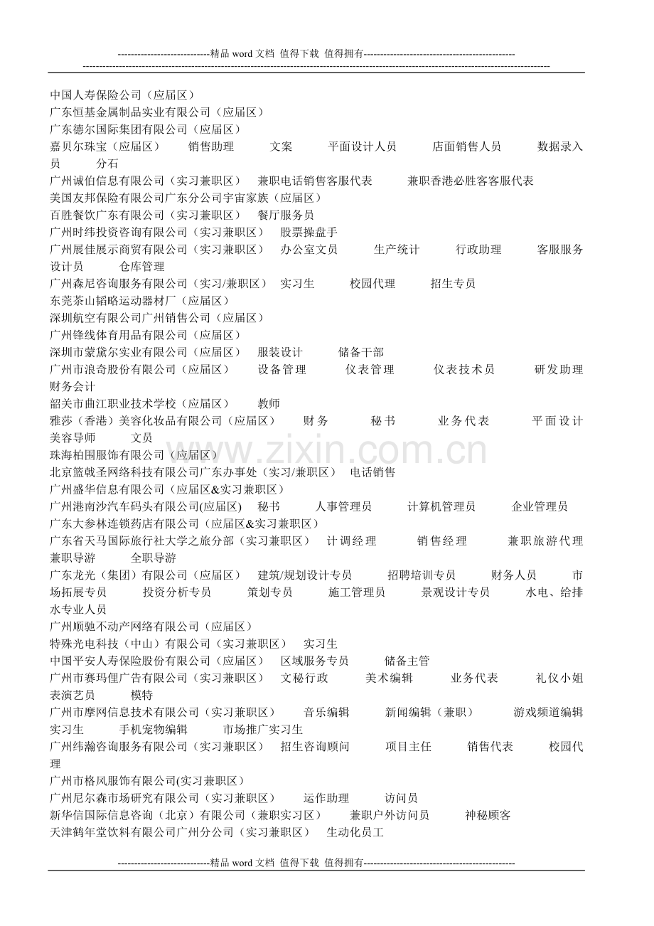 6月2日部分参展企业列名及招聘岗位(以下为更新至5月30日的信息).doc_第3页