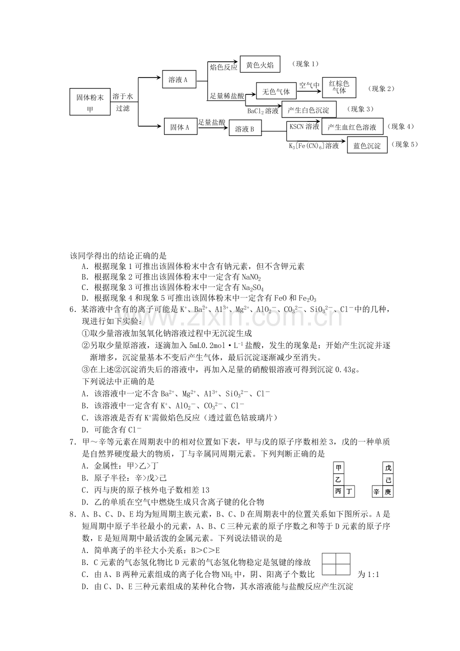 浙江省温州中学2015-2016学年高一化学下册期末考试题.doc_第2页